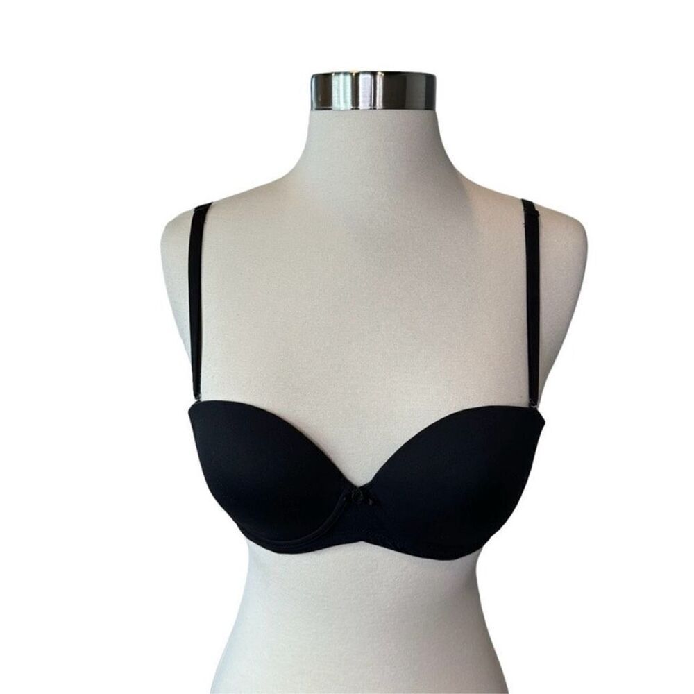 Victoria’s Secret Convertible Bra Strapless Padded Wired Black Women 34B